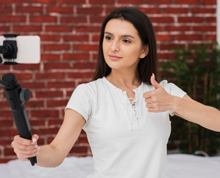 TikTok creator recording product content